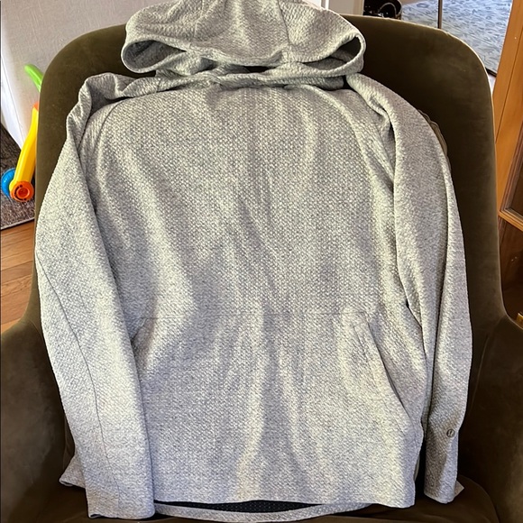 lululemon athletica Men's Light Gray At Ease Hoodie textured double knit - Picture 1 of 6